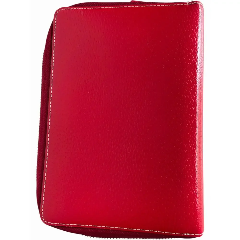 Kate Spade Wellesley Planner Organizer Red Leather Zip Around Binder